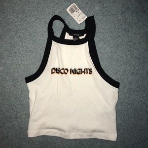 Disco Nights graphic crop tank